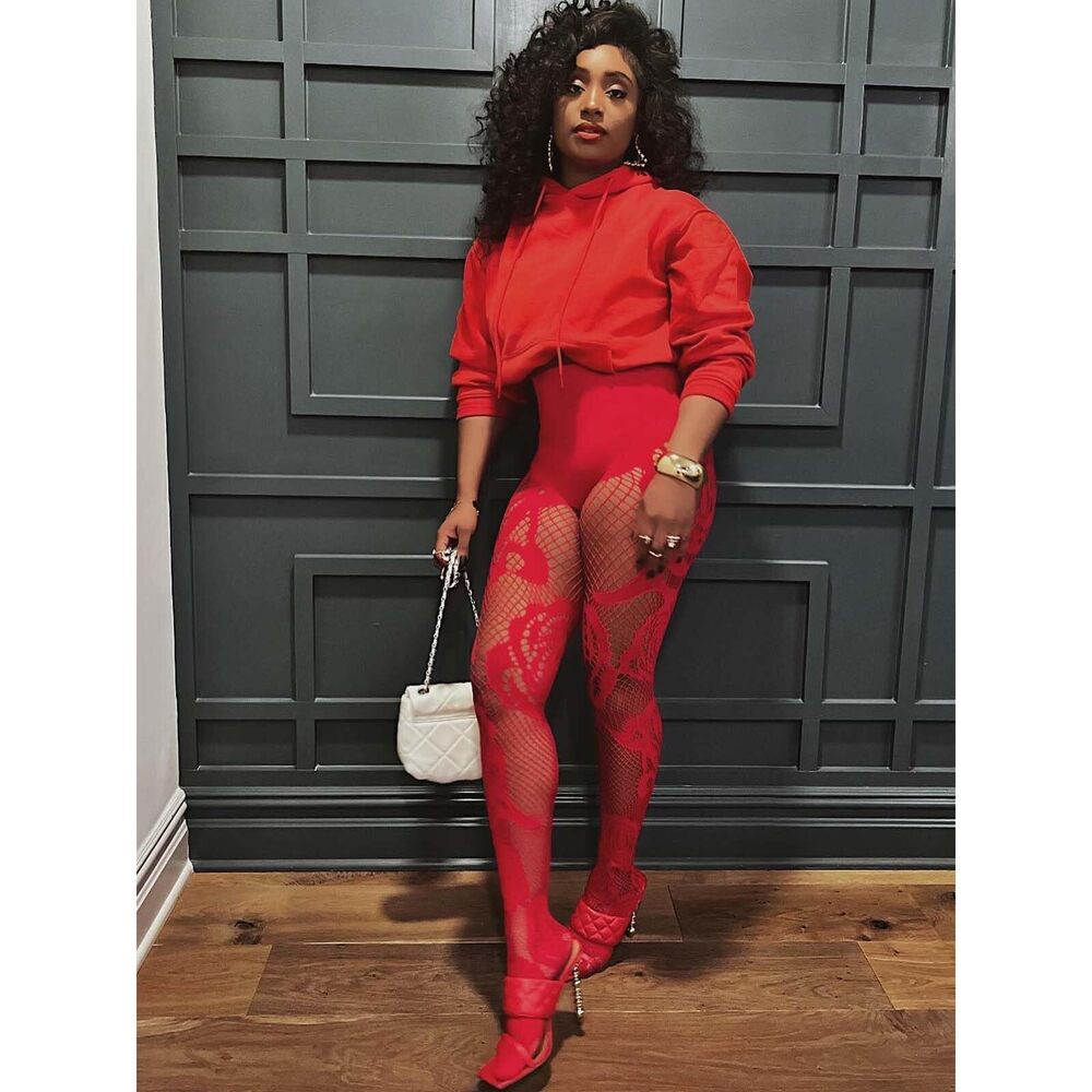 9514 Sexy Fishnet Seamless 2 Piece Outfits Mock Neck Long Sleeve Crop Top - Picture 5 of 6